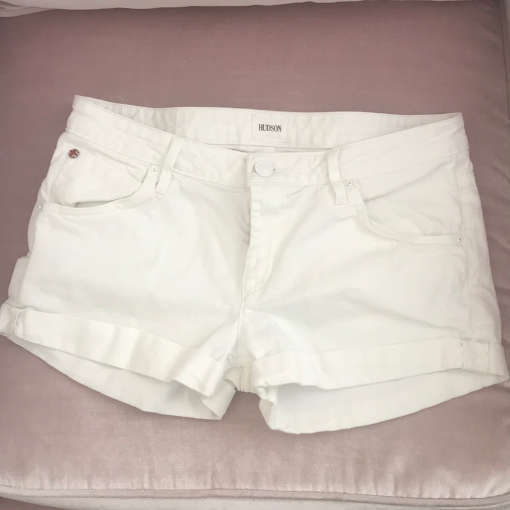 Hudson white jean shorts